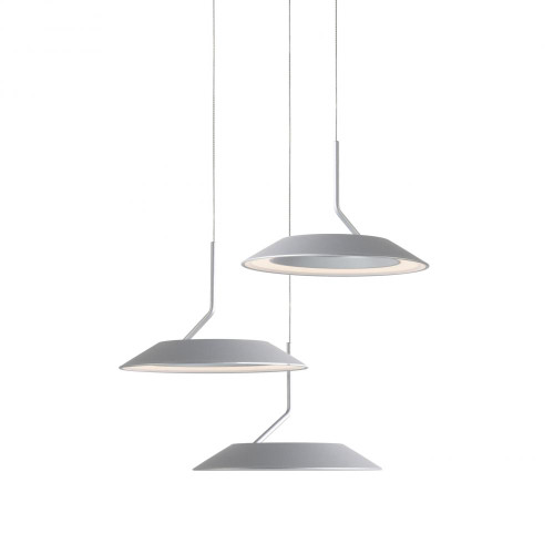 Royyo Pendant, 3-Light, Circular, LED, Silver, Silver Canopy, 12"W (RYP-C3-SW-SIL 407UEL2)