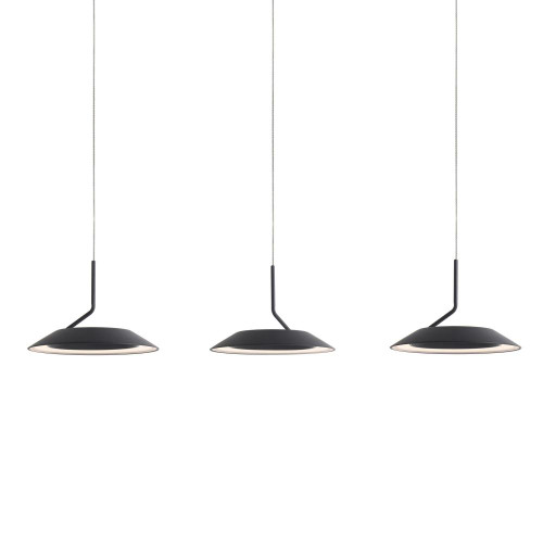 Royyo Pendant, 3-Light, Linear, LED, Matte Black, Matte Black Canopy, 44"W (RYP-L3-SW-MTB 407UDPJ)