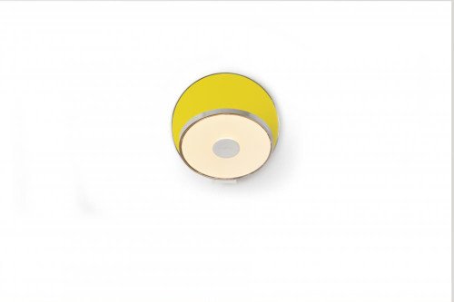 Gravy Wall Sconce, Plug In, LED, Chrome, Matte Yellow Plate, 5"H (GRW-S-CRM-MYW-PI 407UGKU)