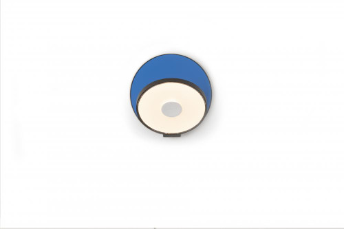 Gravy Wall Sconce, LED, Metallic Black, Matte Blue Plate, 5"H (GRW-S-MBK-MBL-HW 407UGJG)