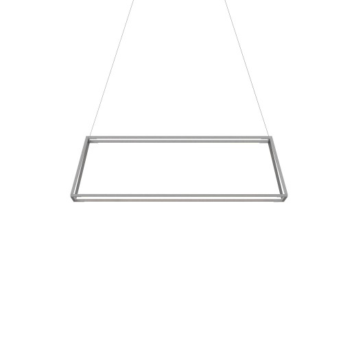 Z-Bar Pendant Rise, Small Rectangle, LED, Silver, 40"W (ZBP-38-RR-SW-SIL-CNP 407UENY)
