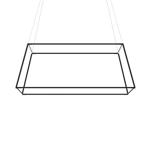 Z-Bar Pendant Rise, Large Square, LED, Matte Black, 50.5"W (ZBP-48-RS-SW-MTB-CNP 407UENT)