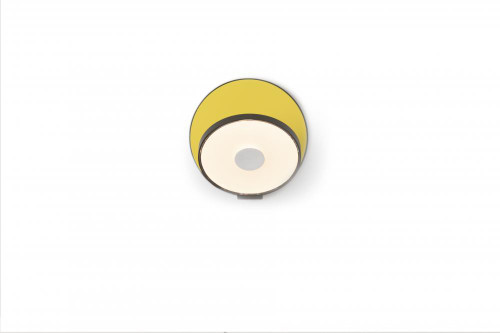 Gravy Wall Sconce, LED, Metallic Black, Matte Yellow Plate, 5"H (GRW-S-MBK-MYW-HW 407UGJV)