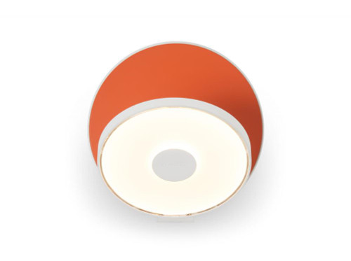Gravy Wall Sconce, LED, Matte White, Matte Orange Plate, 5"H (GRW-S-MWT-MOR-HW 407U9QA)