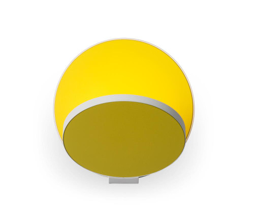 Gravy Wall Sconce, LED, Matte White, Matte Yellow Plate, 5"H (GRW-S-MWT-MYW-HW 407U9QH)