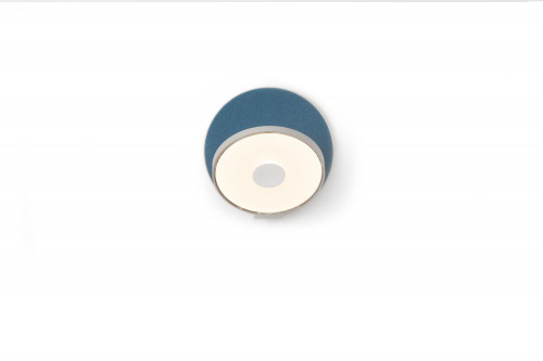 Gravy Wall Sconce, Plug In, LED, Silver, Azure Felt Plate, 5"H (GRW-S-SIL-AZF-PI 407UFM6)