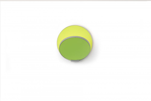 Gravy Wall Sconce, Plug In, LED, Silver, Matte Green Plate, 5"H (GRW-S-SIL-MGN-PI 407UFMK)