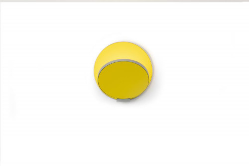 Gravy Wall Sconce, LED, Silver, Matte Yellow Plate, 5"H (GRW-S-SIL-MYW-HW 407UFMV)
