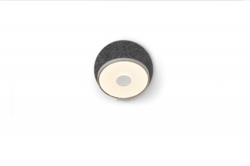 Gravy Wall Sconce, LED, Silver, Oxford Felt Plate, 5"H (GRW-S-SIL-OXF-HW 407UFMZ)