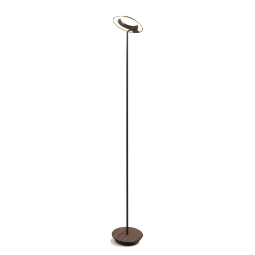 Royyo Floor Lamp, LED, Matte Black, Oiled Walnut Base, 45.5"H (RYO-SW-MTB-OWT-FLR 407UEMF)