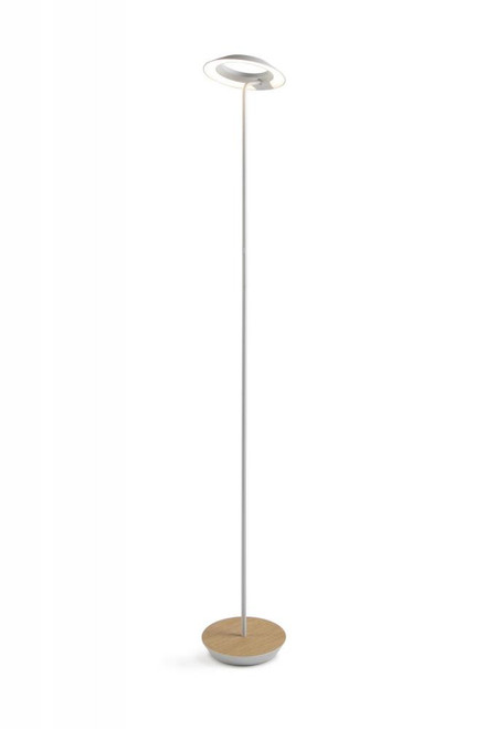 Royyo Floor Lamp, LED, Matte White, White Oak Base, 45.5"H (RYO-SW-MWT-WOK-FLR 407UEMM)