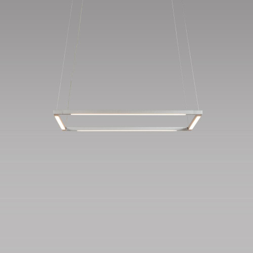 Z-Bar Pendant, Small Square, LED, Silver, 18"W (ZBP-16-S-SW-SIL-CNP 407U9RE)