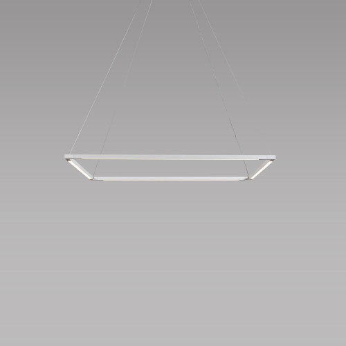 Z-Bar Pendant, Medium Square, LED, Matte White, 26"W (ZBP-24-S-SW-MWT-CNP 407U9RD)