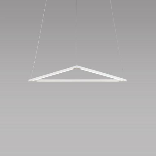 Z-Bar Pendant, Medium Triangle, LED, Matte White, 26.5"W (ZBP-24-T-SW-MWT-CNP 407U9RK)