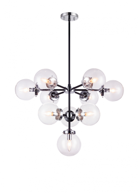 Maru 2 Tier Chandelier, 10-Light, Chrome, 29.37"W (C72310CHCL 305UT6G)