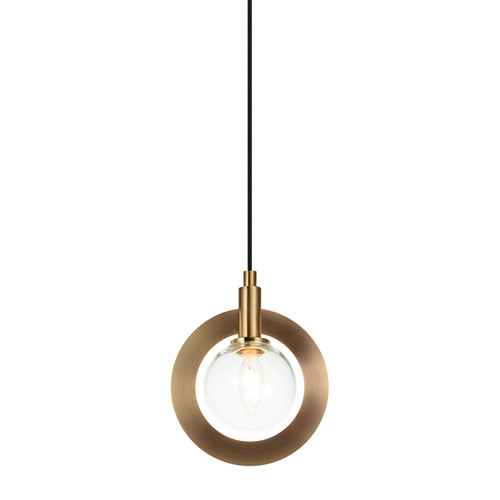 Astro Pendant, 1-Light, Brass, Aged Gold Brass, 7.5"L (C80701AGCL 305XM2K)