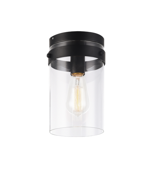 Zale Flush Mount, 1-Light, Black, 10.15"H (X78401BK 305XK1J)