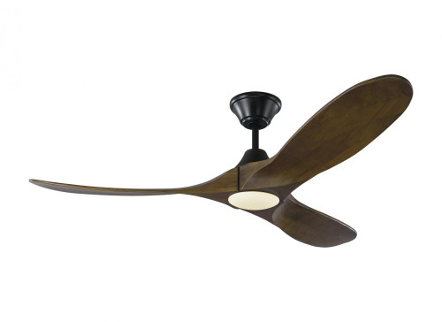 Maverick Ceiling Fan, 3-Blade, 1-Light, LED, Matte Black, Walnut Blades, 52"W (3MAVR52BKD 9QZX)