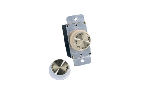 3 Speed Rotary Wall Control - Ivory and White, Visual Comfort & Co. Fan Collection ESWC-1 3KQU