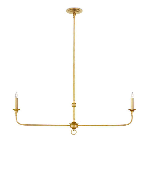 Currey and Company Nottaway Linear Gold Chandelier 