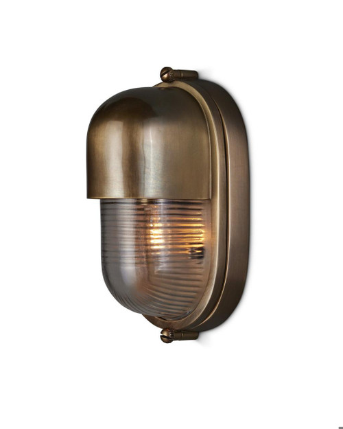 Currey and Company Maritime Brass Outdoor Wall Sconce 