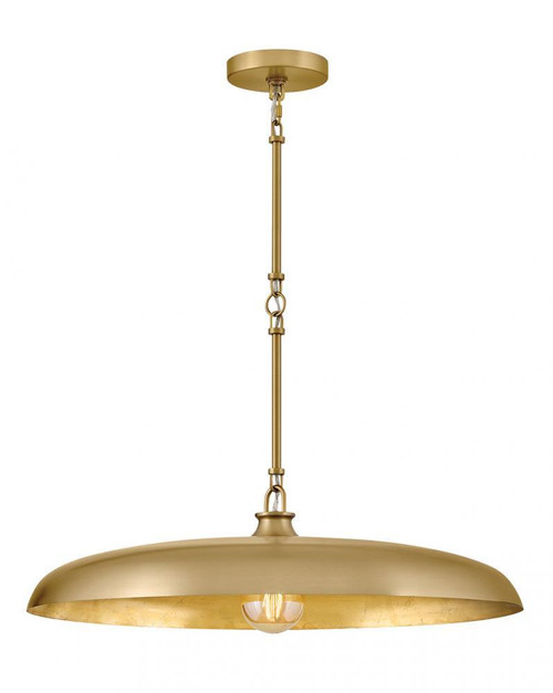 Hinkley Sadie Medium Dome Pendant Lacquered Brass, Lacquered Brass Accents 24.0"W x 6.25"H x 24.0"L 