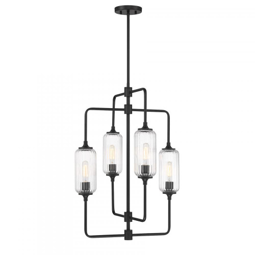 Savoy House Holton 4-Light Chandelier in Matte Black, Savoy House 1-3023-4-89 APRFH 