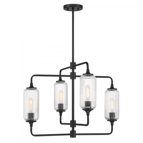 Savoy House Holton 4-Light Chandelier in Matte Black, Savoy House 1-3025-4-89 APRFK 