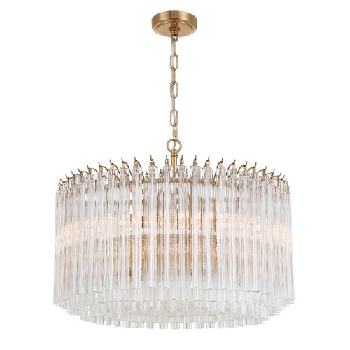Crystorama Lofton 7 Light Aged Brass Chandelier, Crystorama LOF-5007-AG 2NYD6 
