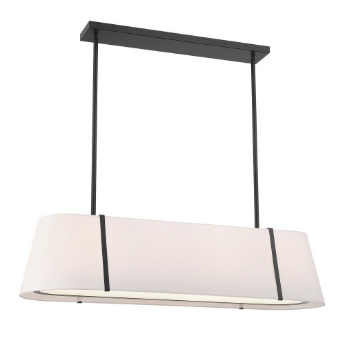 Crystorama Fulton 4 Light Black Linear Oval Chandelier, Crystorama FUL-917-BK 2NZC5 