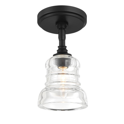 Crystorama Gregory 1 Light Matte Black Semi Flush Mount, Crystorama GRG-1040-MK_CEILING 2NZCG 