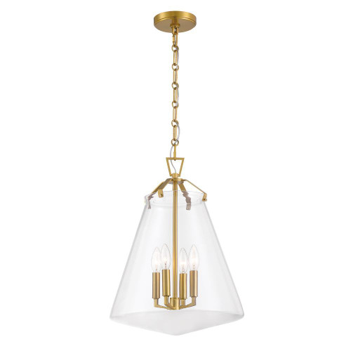 Crystorama Voss 4 Light Luxe Gold Pendant, Crystorama VSS-7015-LG 2P09Y 