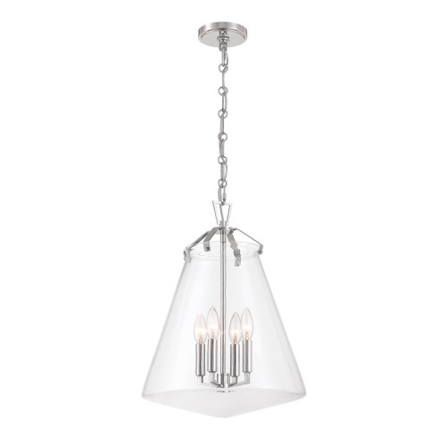 Crystorama Voss 4 Light Polished Nickel Pendant, Crystorama VSS-7015-PN 2P0A0 