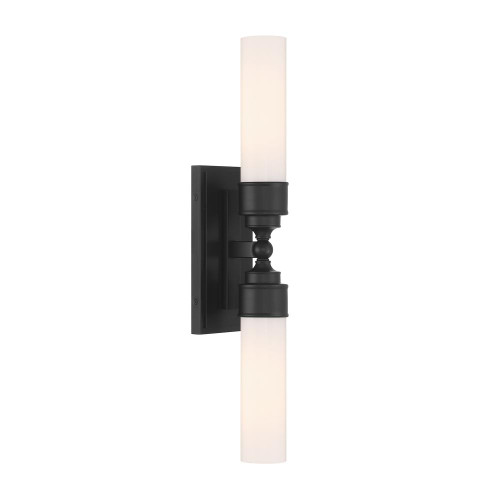 Wilcox 2 Light LED Matte Black Sconce, Crystorama WLX-302-MK 2P0AF