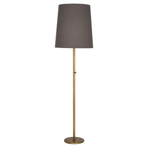 Buster Floor Lamp, 1-Light, Aged Brass, Smoke Gray Fabric Shade, 79.5 (2801 27NJP)