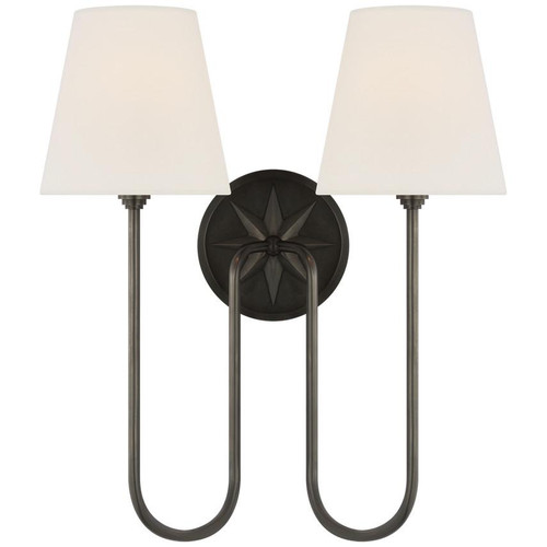Visual Comfort & Co. Signature Collection Polaris 17" Double Sconce, Visual Comfort & Co. Signature Collection CHD 2396BZ-L DDF9K 