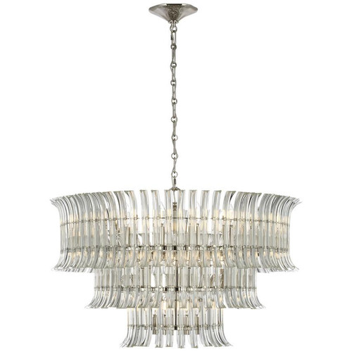 Visual Comfort & Co. Signature Collection Rhine 34" Three Tier Chandelier, Visual Comfort & Co. Signature Collection ARN 5072PN-CG N1W73 