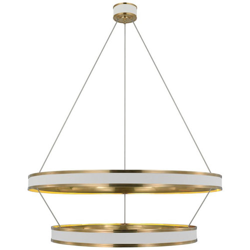 Visual Comfort & Co. Signature Collection Connery 40" Two-Tier Ring Chandelier, Visual Comfort & Co. Signature Collection CHC 1618WHT/AB DD9D7 