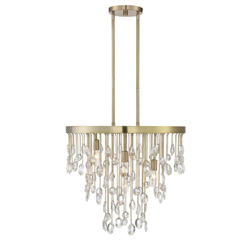 Livorno Chandelier, 4-Light, Noble Brass, 21"W, Savoy House (1-1846-4-127 1R0M5)