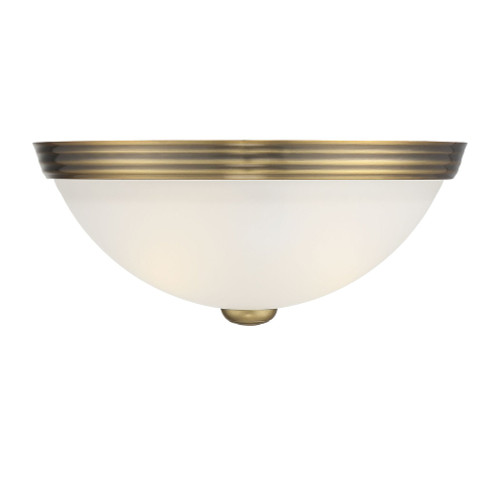 Flush Mount, 2-Light, Warm Brass, Glass Shade, 11"W (6-780-11-322 1N3UE)