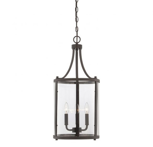 Penrose Pendant, 3-Light, English Bronze, Glass Shade, 26"H, Savoy House (7-1040-3-13 1JVC3)