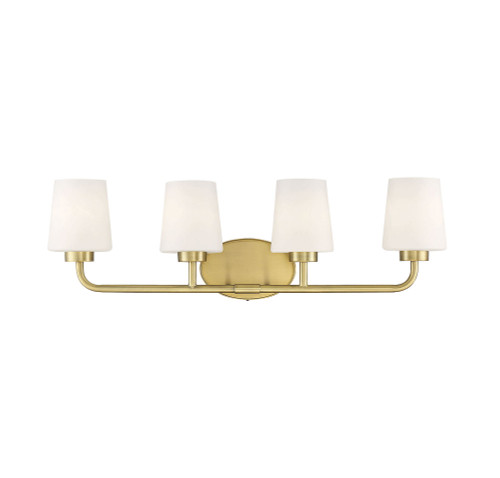 Capra Bath Vanity Light, 4-Light, Warm Brass, Glass Shade, 31"W Savoy House (8-4090-4-322 1R1KJ)