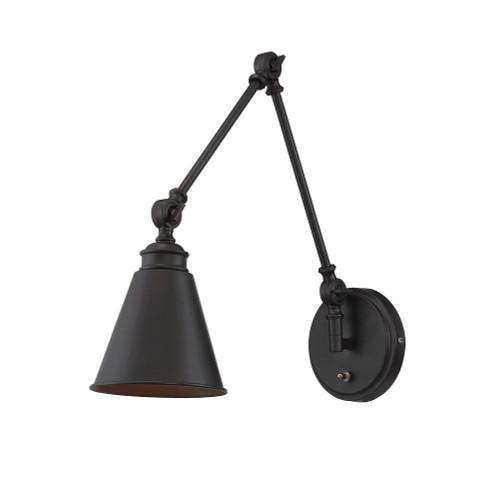 Morland Adjustable Wall Sconce, 1-Light, English Bronze, Metal Shade, 16"H (9-961CP-1-13 1K284)