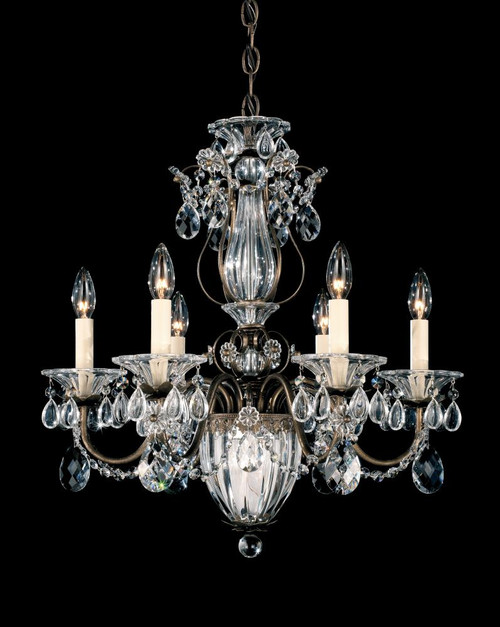 Bagatelle Chandelier, 7-Light, Heirloom Bronze, Clear Heritage Crystal, 21"W (1246-76 13R6G)