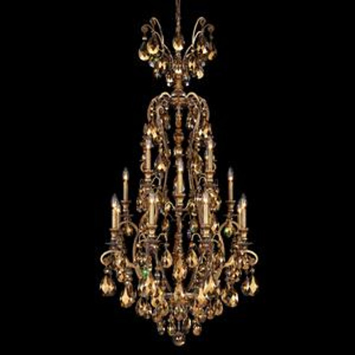 Renaissance Chandelier, 25-Light, Antique Silver, Clear Heritage Crystal, 36"W (3783-48 XXK73)