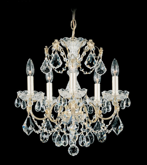 Century Chandelier, 5-Light, French Gold, Clear Heritage Crystal, 17"W (1704-26 17UXJG)
