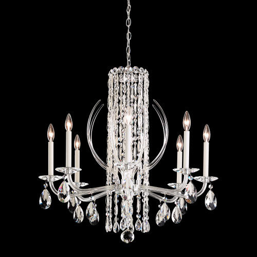 Sarella Chandelier, 8-Light, White, Clear Heritage Crystal, 30"W (RS8308N-06H 1HZQMV)