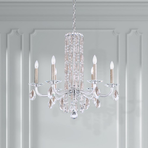 Sarella Chandelier, 6-Light, Polished Stainless Steel, Clear Heritage Crystal, 24.5"W (RS83061N-401H 1J5VZ8)