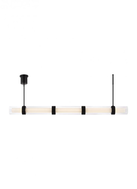 Wit Linear Chandelier, 1-Light, LED, Black, Glass, 56"W (700LSWIT5B-LED930 70P9F5D)