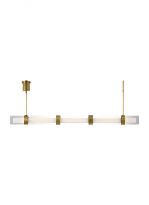 Wit Linear Chandelier, 1-Light, LED, Aged Brass, Glass, 56"W (700LSWIT5R-LED930 70P9F5E)